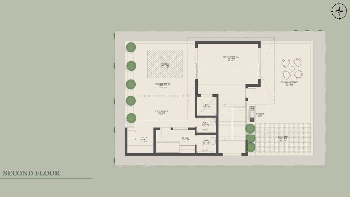 Nambiar Beverly Green 35 × 55 east facing villa second floor terrace plan
