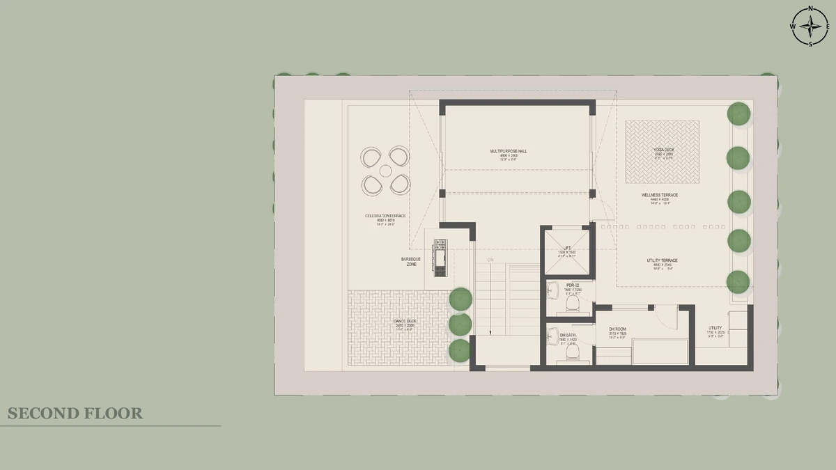 Nambiar Beverly Green 35 × 55 west facing villa second floor terrace plan