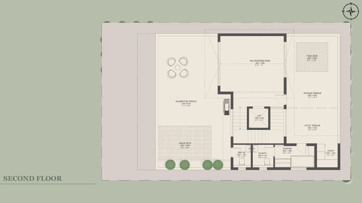 Nambiar Beverly Green 40 × 63 west facing villa second floor terrace plan