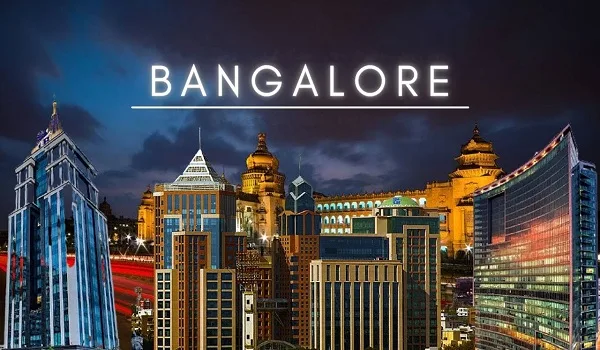 Bangalore city skyline at night