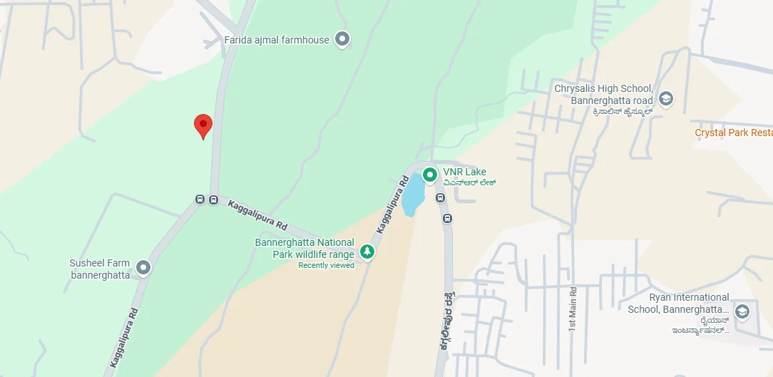 Location map of Nambiar Beverly Green on Bannerghatta Road at Bilwaradahalli