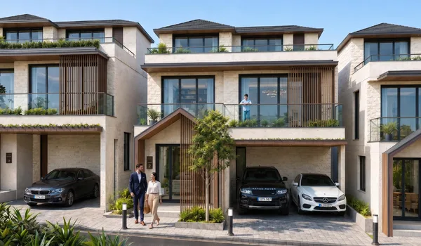 Nambiar's Beverly Green villa street by Nambiar Builders